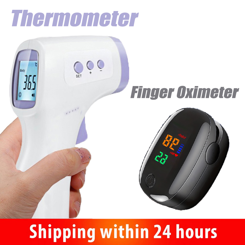 Pulse Oximeter - 非接触型赤外線額温計または指先パルスオキシメーター、体温/血中酸素測定用デジタルヘルスデバイス