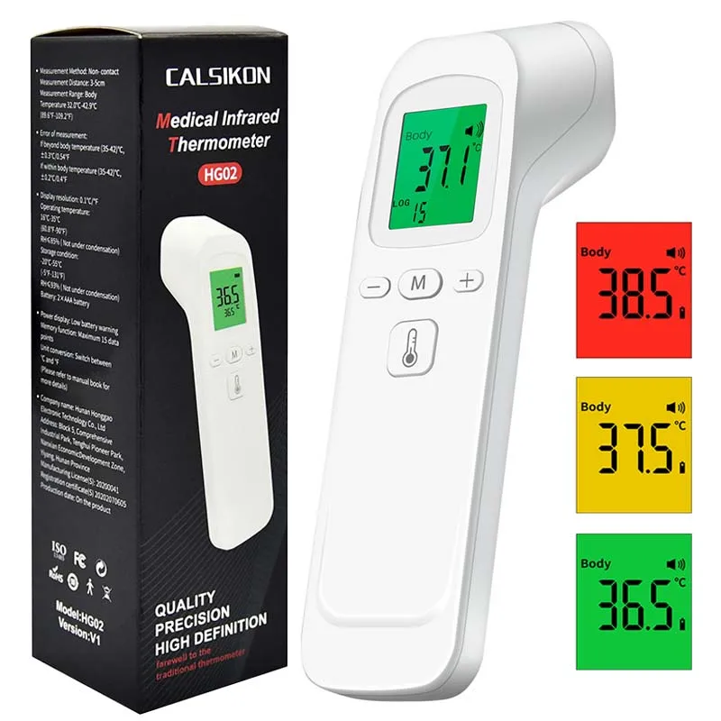 Pulse Oximeter - 医療用デジタル赤外線温度計迅速な温度測定医療用ハンドヘルド本体額非接触温度計
