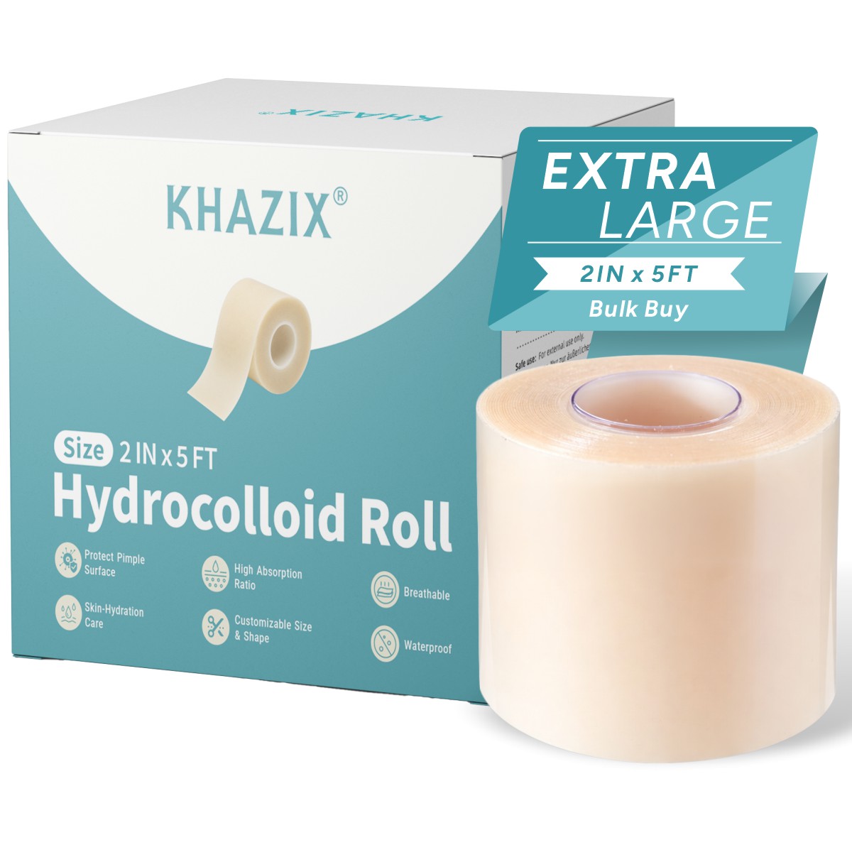 KHAZIX ハイドロコロイド包帯ロール 2インチ x 5フ - Bandage のレビューと価格