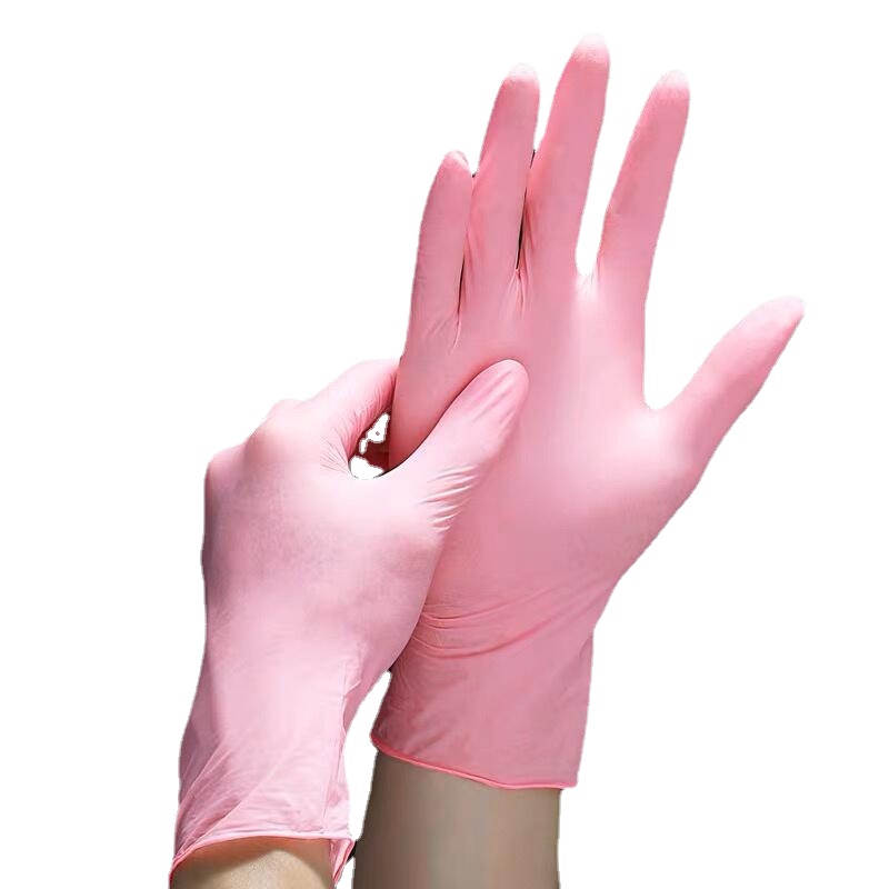 50/100 個ピンクニトリル手袋使い捨てパウダーフリー家庭 - Medical Gloves のレビューと価格