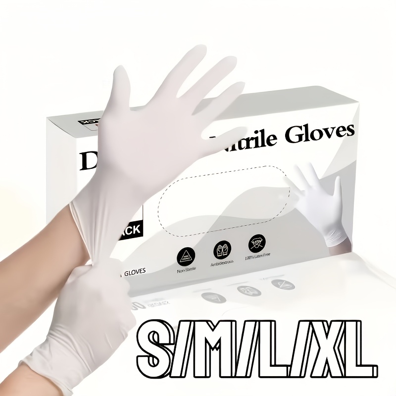 耐久性の高い白いニトリル手袋、滑り止め＆耐切創性、キッチン、 - Medical Gloves のレビューと価格