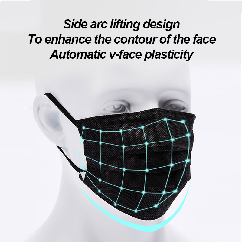 100-400枚入り ブラックマスク 使い捨てマスク 不織布 - Surgical Mask のレビューと価格
